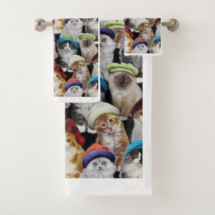 Cat Lovers Bathroom Towel Set