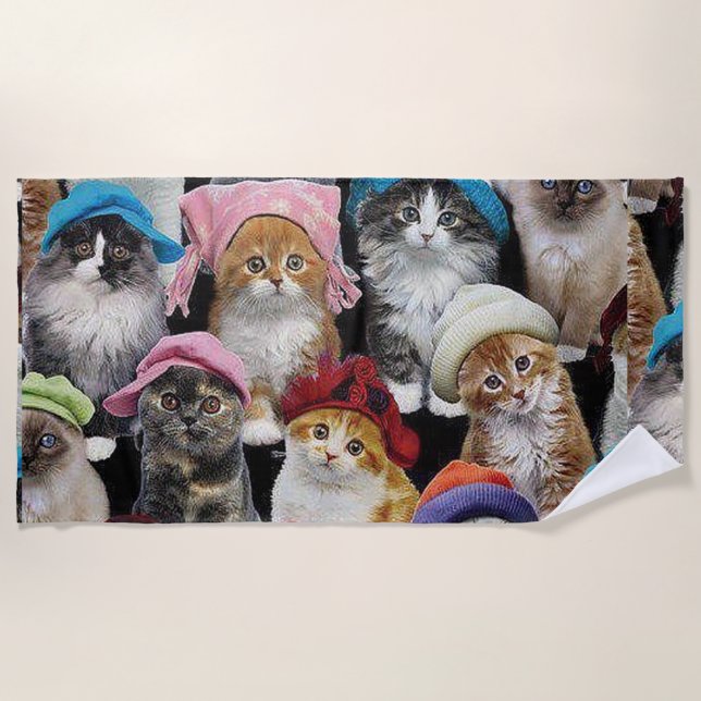 Cat Lovers Beach Towel (Front)