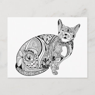 Cat lovers black and white cat postcard