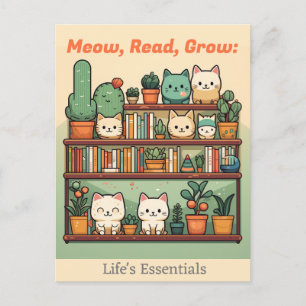 Cat Lovers & Book Lovers & Plant Lovers Postcard