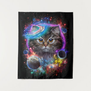 Cat Lovers Cat In Galaxy Space Cosmos Tapestry