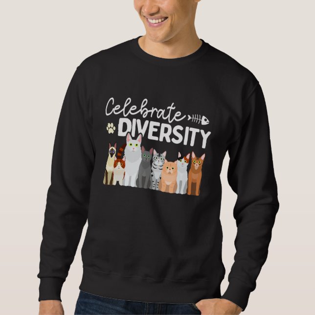 Cat Lovers Celebrate Diversity Sweatshirt (Front)