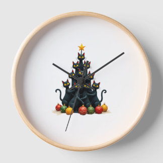 Cat Lovers Cute and Funny Holiday Tree Christmas 2 Clock