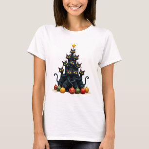 Cat Lovers Cute and Funny Holiday Tree Christmas 2 T-Shirt
