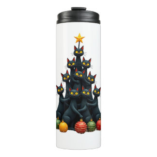Cat Lovers Cute and Funny Holiday Tree Christmas 2 Thermal Tumbler