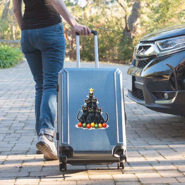 Cat Lovers Cute and Funny Holiday Tree Christmas M (Suitcase Insitu)