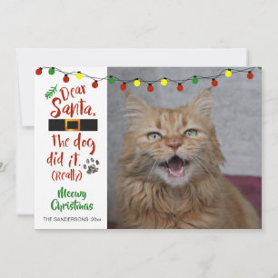 Cat Lovers, "Dear Santa, The Dog Did It (really)" Holiday Card