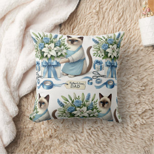 Cat Lovers Father's Day Wishes for Cat Dads Cushion
