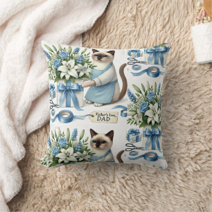 Cat Lovers Father's Day Wishes for Cat Dads Cushion
