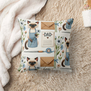 Cat Lovers Father's Day Wishes for Cat Dads Cushion