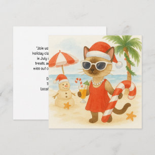 Cat Lovers for Christmas in July Party Invitation