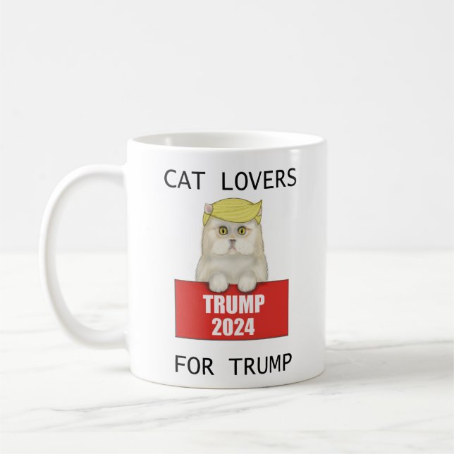 Cat Lovers for Trump Coffee Mug (Left)