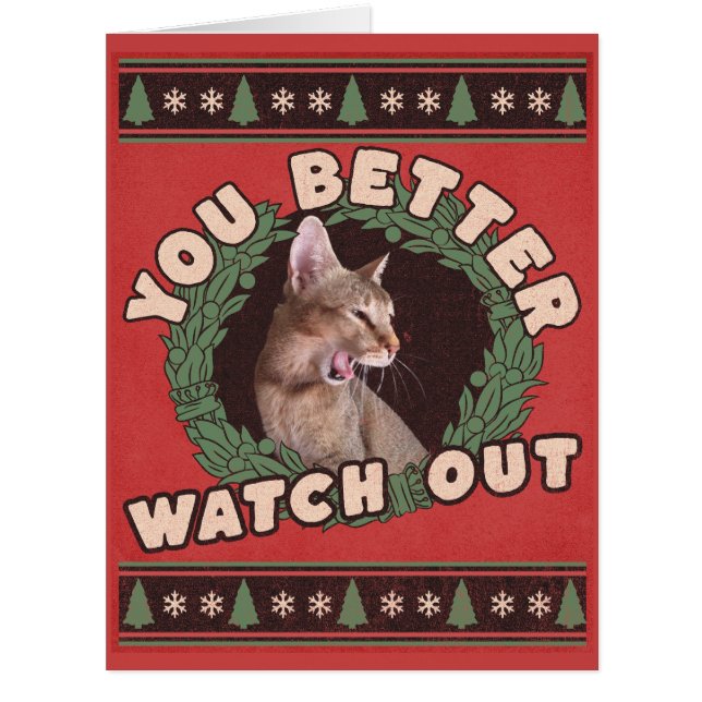 Cat Lovers Funny Christmas Better Watch Out (Front)