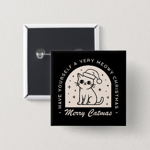 Cat lovers funny Christmas wishes 15 Cm Square Badge