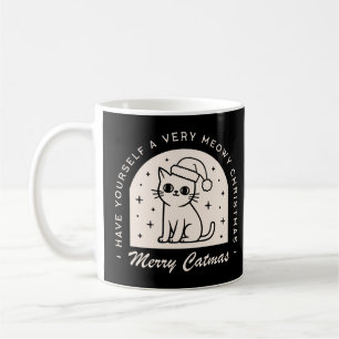 Cat lovers funny Christmas wishes black Coffee Mug