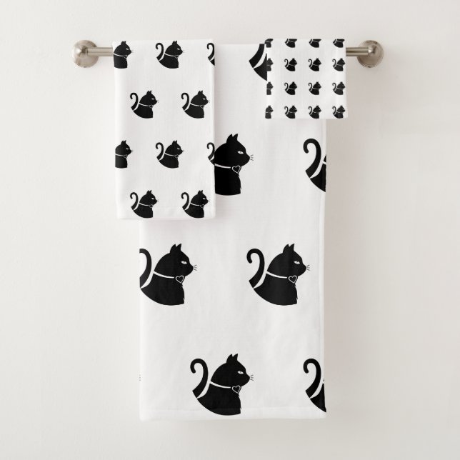 Cat Lovers Gift  Bath Towel Set (Insitu)