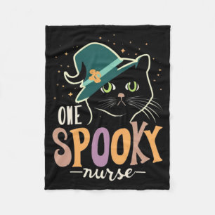 Cat Lover's Halloween Choice - One Spooky Nurse Ca Fleece Blanket