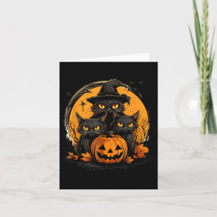 Cat Lovers Halloween Costume - Black Cat Witch Card