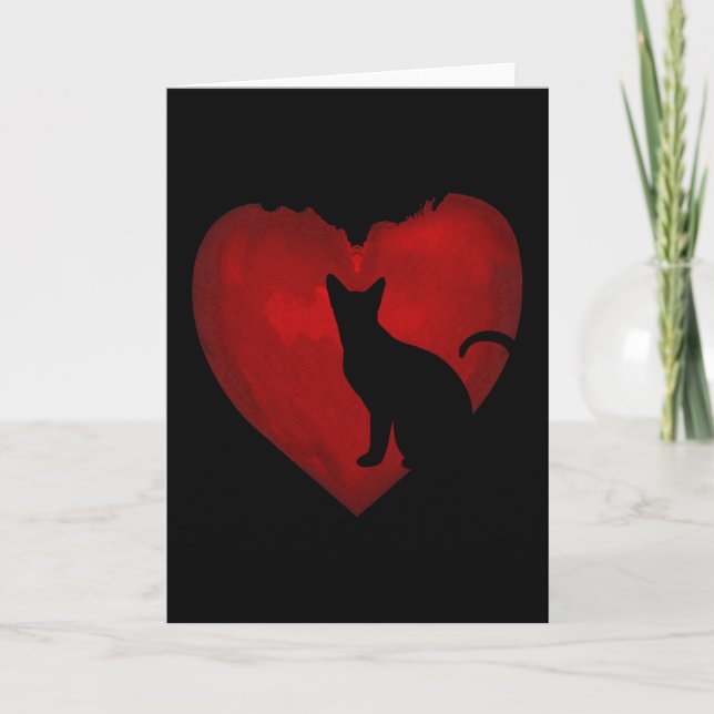 Cat Lovers hearts Valentine Day Gifts For Couple Card (Front)