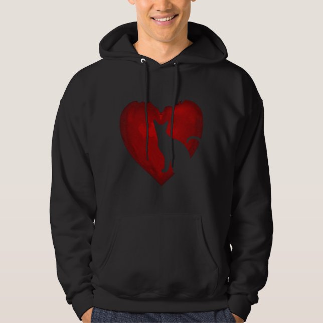 Cat Lovers hearts Valentine Day Gifts For Couple Hoodie (Front)