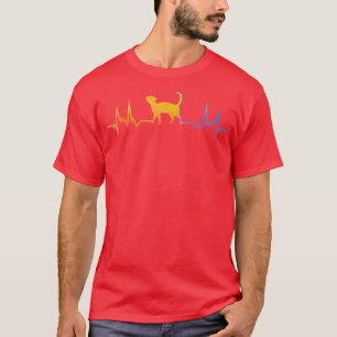 cat lovers holders apparel Cat with Heartbeat line T-Shirt