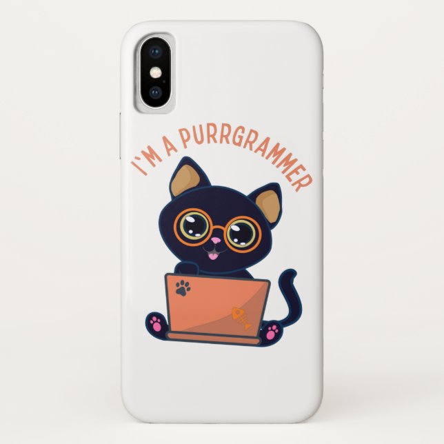 Cat Lovers I'm a purrgrammer Programmer Case-Mate iPhone Case (Back)