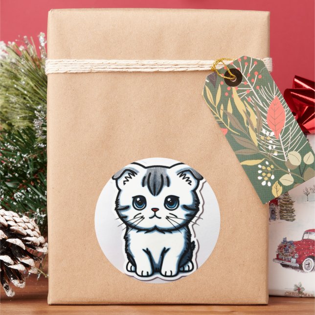 Cat lovers Laptop Water Bottle & Notebook stickers (Holiday)