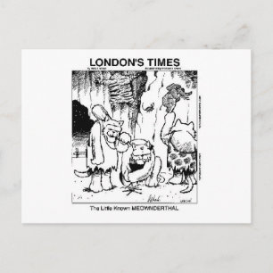 Cat-Lovers "Meownderthals" Offbeat Cartoon Gifts Postcard