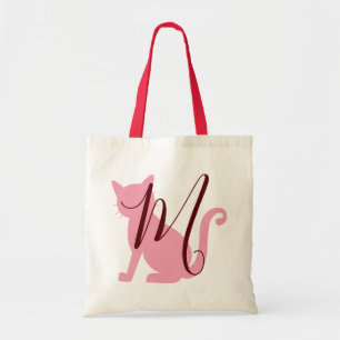 Cat Lovers Monogram Tote Bag