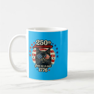Cat Lovers Patriotic 250 Years Dom Usa Flag 4th Of Coffee Mug