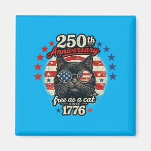Cat Lovers Patriotic 250 Years Dom Usa Flag 4th Of Magnet