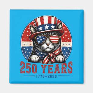 Cat Lovers Patriotic 250 Years Of Aamerica Usa 4th Magnet