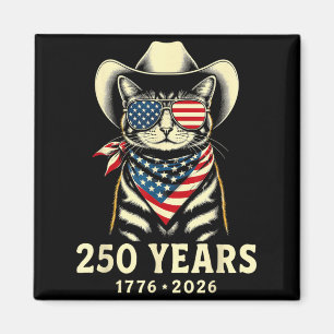 Cat Lovers Patriotic 250 Years Of Aamerica Usa 4th Magnet