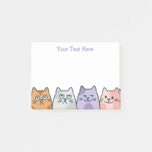 Cat Lovers Personalised Post-it Notes