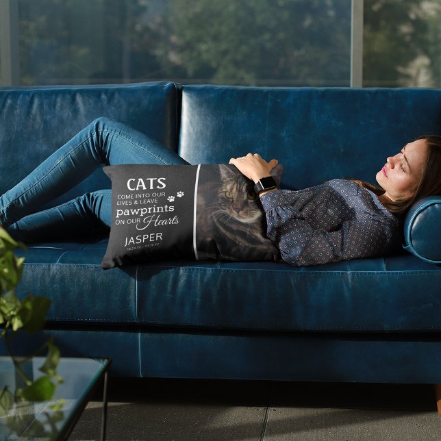 Cat Lovers Photo Tribute Memorial Lumbar Cushion (Creator Uploaded)