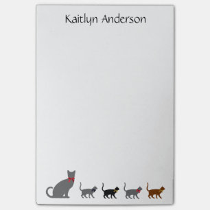 Cat Lovers' Post-It Notes, Personalise w Name Notes