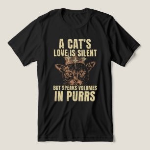 Cat Lovers’ Quote: Silent but Full of Love Tri-Blend Shirt