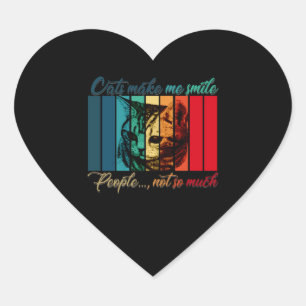 Cat Lovers Retro Cats Make Me Smile People Heart Sticker