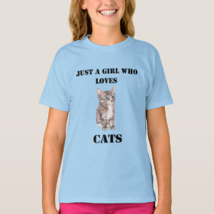 Cat Lovers Shirt- Just a Girl Who Loves Cats 2019 T-Shirt