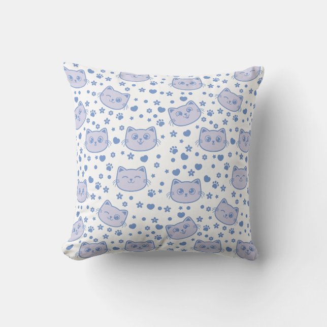 Cat lovers so cute purple cushion (Front)