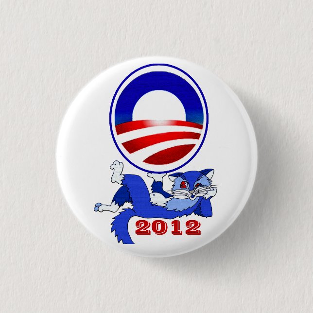 Cat Lovers Supporting Obama 2012 campaign buttons (Front)