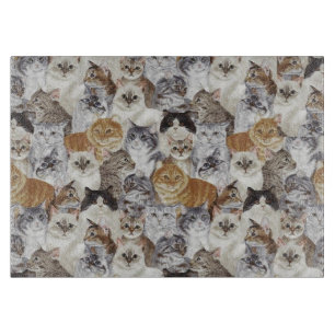 Cat Lovers Tempered Glass Cutting Board