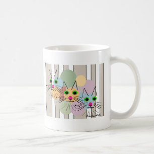 Cat Lovers "Three Amigos" Cat Art Coffee Mug