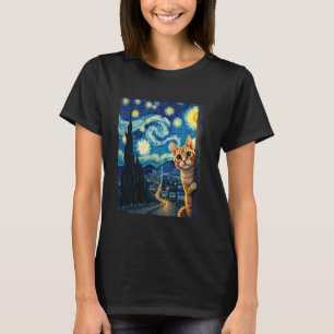 Cat Lovers Van Gogh Inspired Art Painting Feline E T-Shirt