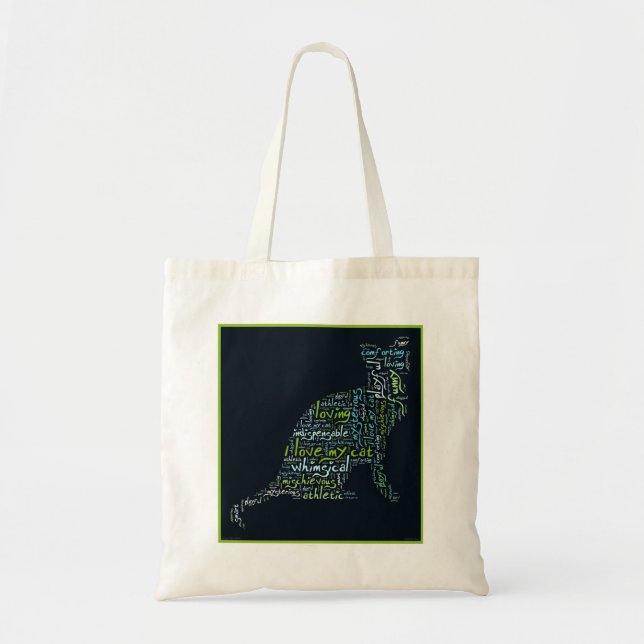 Cat lovers' Word Cloud Tote Bag (Front)