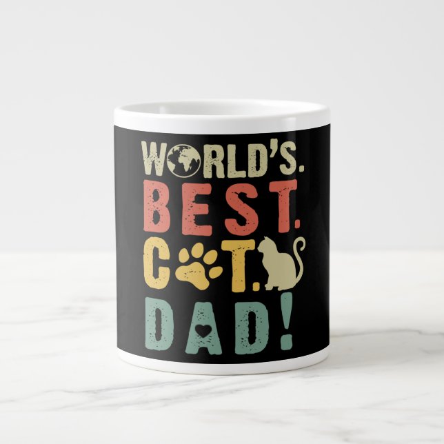 Cat Lovers | World's Best Cat Dad Large Coffee Mug (Front)