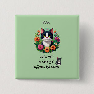 Cat lover'sFeLINE Simply MEOW-VaLOUScompact mirror 15 Cm Square Badge