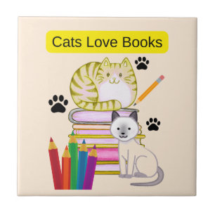 Cat Loves Boots Ceramic Tile