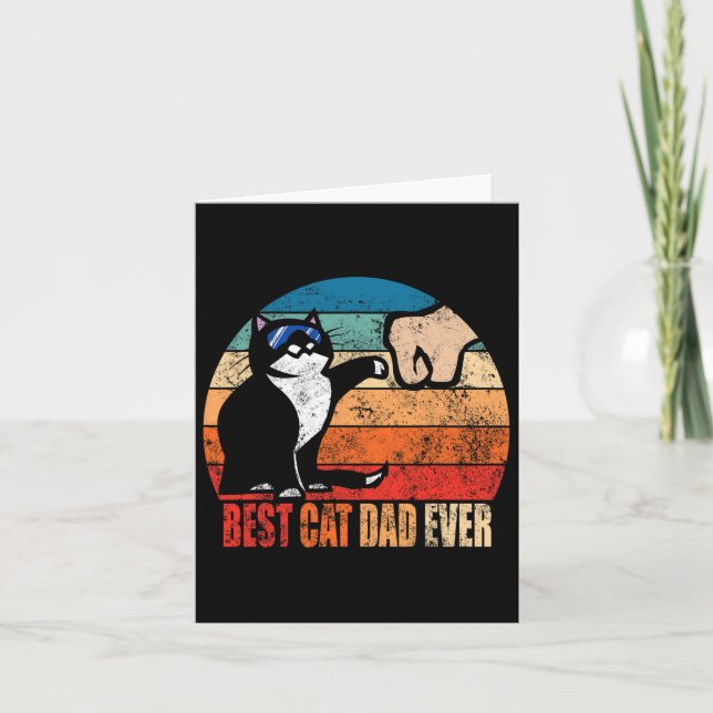Cat Loving Daddy Fathers Day Gift Mens None Best C Card (Front)