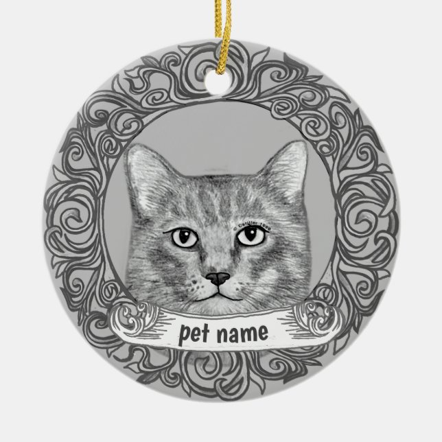 Cat  Loving Memory ornament (Front)